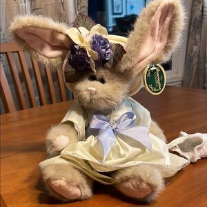 Adorable Plush Bunny with Floral Hat